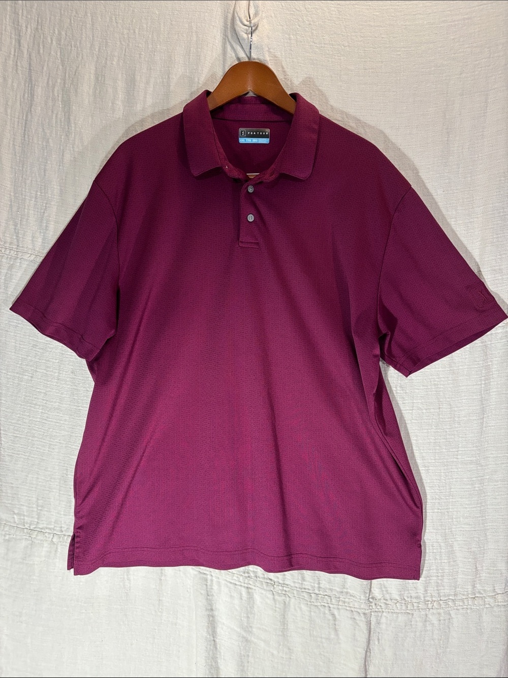 PGA Tour Performance Golf Polo Shirt Burgundy Maroon Mens XXL